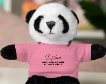 Regalo para propuesta de niña de las flores / Regalo de niña de las flores personalizado / Propuesta de niña de las flores personalizada Animal de peluche / ¿Serás mi niña de las flores?