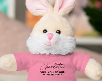 Regalo para propuesta de niña de las flores / Regalo de niña de las flores personalizado / Propuesta de niña de las flores personalizada Conejito de peluche