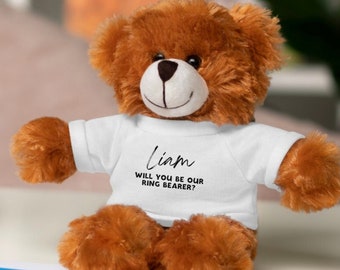 Regalo para la propuesta del portador del anillo / Regalo personalizado del portador del anillo / Propuesta personalizada del portador del anillo Oso de peluche