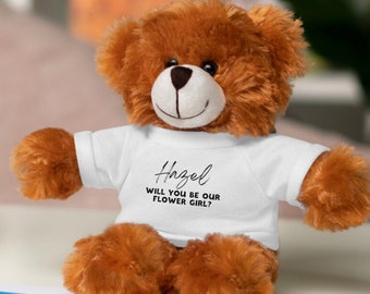 Regalo para propuesta de niña de las flores / Regalo de niña de las flores personalizado / Propuesta de niña de las flores personalizada Oso de peluche