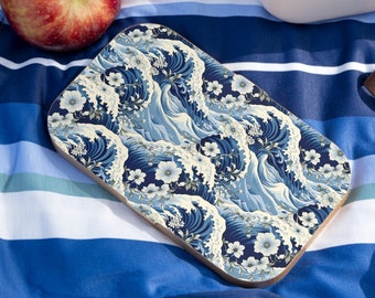 Boîte à bento - Boîte à collation avec art inspiré de la vague de Katsushika Hokusai au large de Kanagawa - Boîte à lunch pour adulte pour le bureau - Cadeau unique pour un collègue