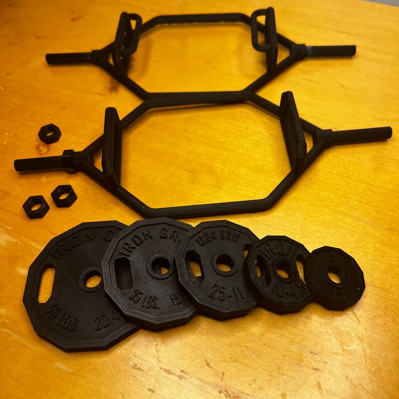 1:6 Scale Hex Bar 12-sided Weights 3d Printed Miniature - Etsy