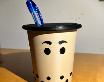 Boba Buddy Pen Holder - 3D Printed Desk Organizer Pen Holder