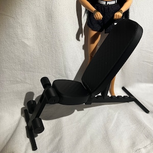 1:6 Adjustable Weight Bench 3D Printed Miniature