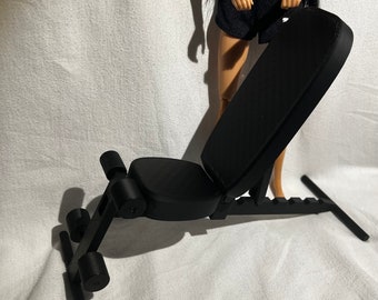 1:6 Adjustable Weight Bench 3D Printed Miniature