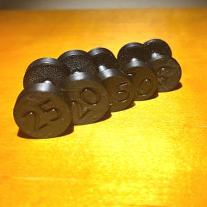 1:6 Round Miniature Dumbbells Set 3D Printed Miniature Diorama