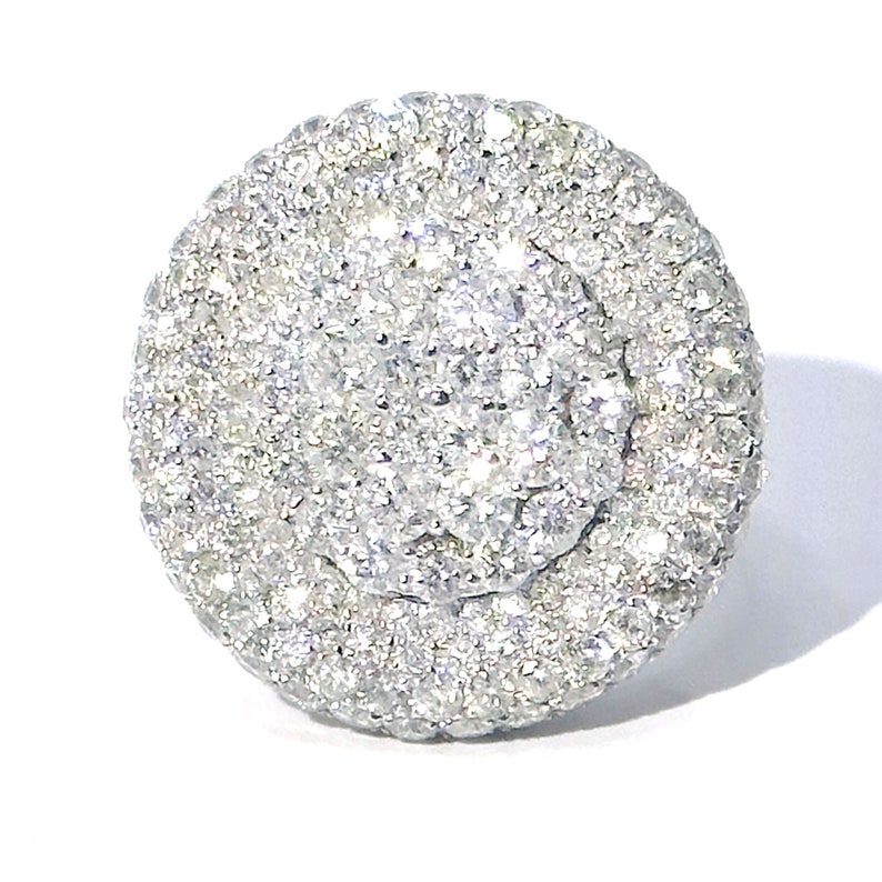 16995 6.25Ct White Gold Diamond Pave Set Cocktail Fashion Women's Ring 18Kt