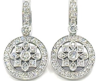 5900 1.00Ct Hanging Fancy Diamond Earrings 14Kt White Gold