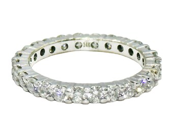 7900 1.60Ct White Gold Diamond All Around Eternity Wedding Ring 14Kt F VVS2