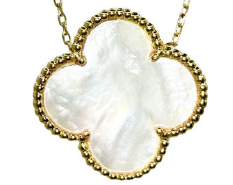 14Kt Yellow Gold Polished Van Cleef and Arpels Vintage Alhambra Necklace