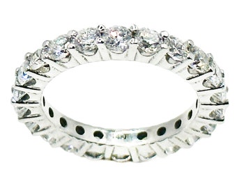 4900 1.80Ct 14KT White Gold Women's Diamond Eternity Wedding Band F VS2