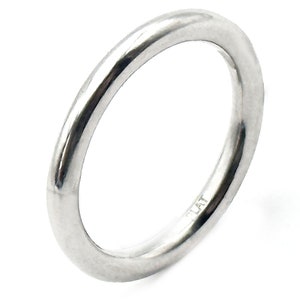 Platinum Comfort Fit Bague de mariage pour femme Finition brillante 2,5 mm Taille 6