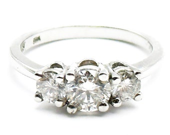 5500 0.75Ct Platinum Three Stone Diamond Engagement Ring
