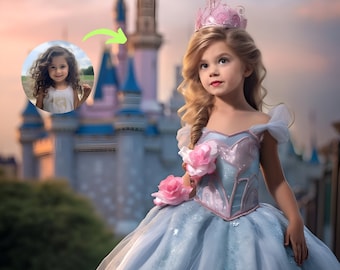 Retrato de princesa personalizado Retrato de princesa personalizado a partir de foto Retrato real Retrato de niña C120