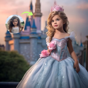 Custom Princess Portrait Personalized Princess Portrait from Photo Royal Portrait Girl&#39;s Portrait C120
