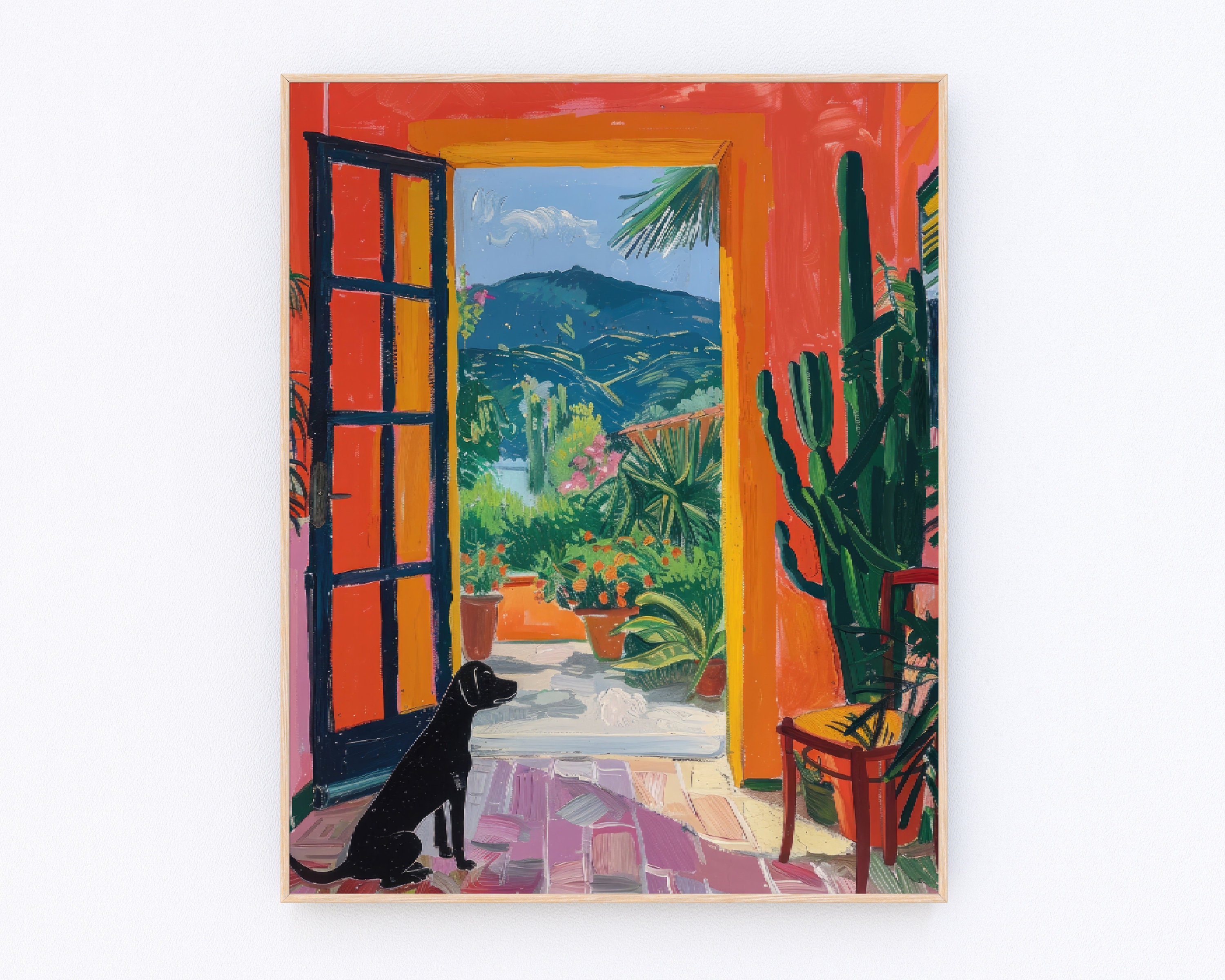 Henri Matisse Dog Painting Aesthetic Henri Matisse Poster Ocean Village Painting French Artwork Print Dog Art P638
