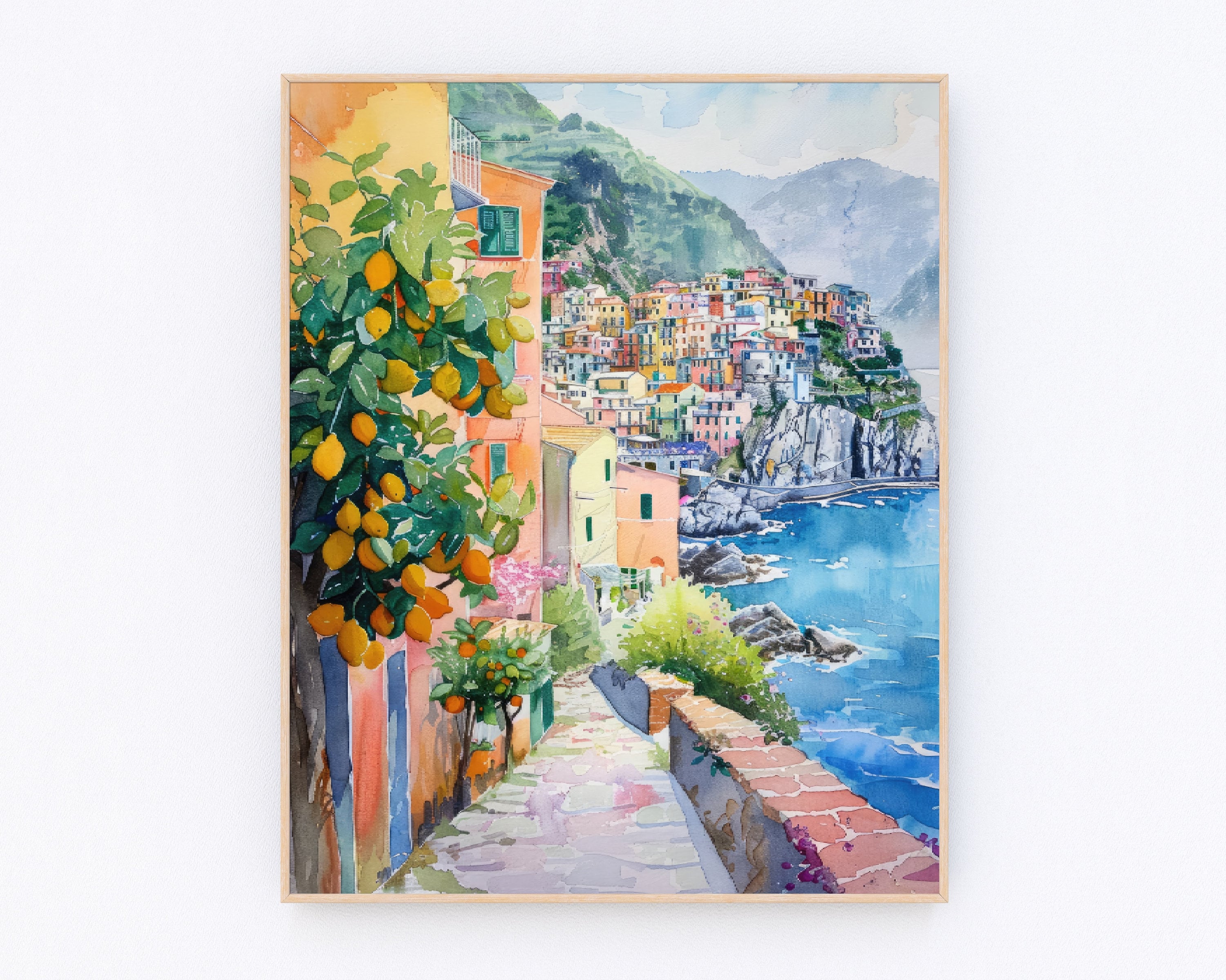Amalfi Coast Painting Lemon Tree Painting Sicilian Wall Art Italy