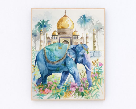 象の絵画 インドのアートプリント インドのヴィンテージ宮殿の象 象の絵画 インドのアートプリント インドのヴィンテージ宮殿の象