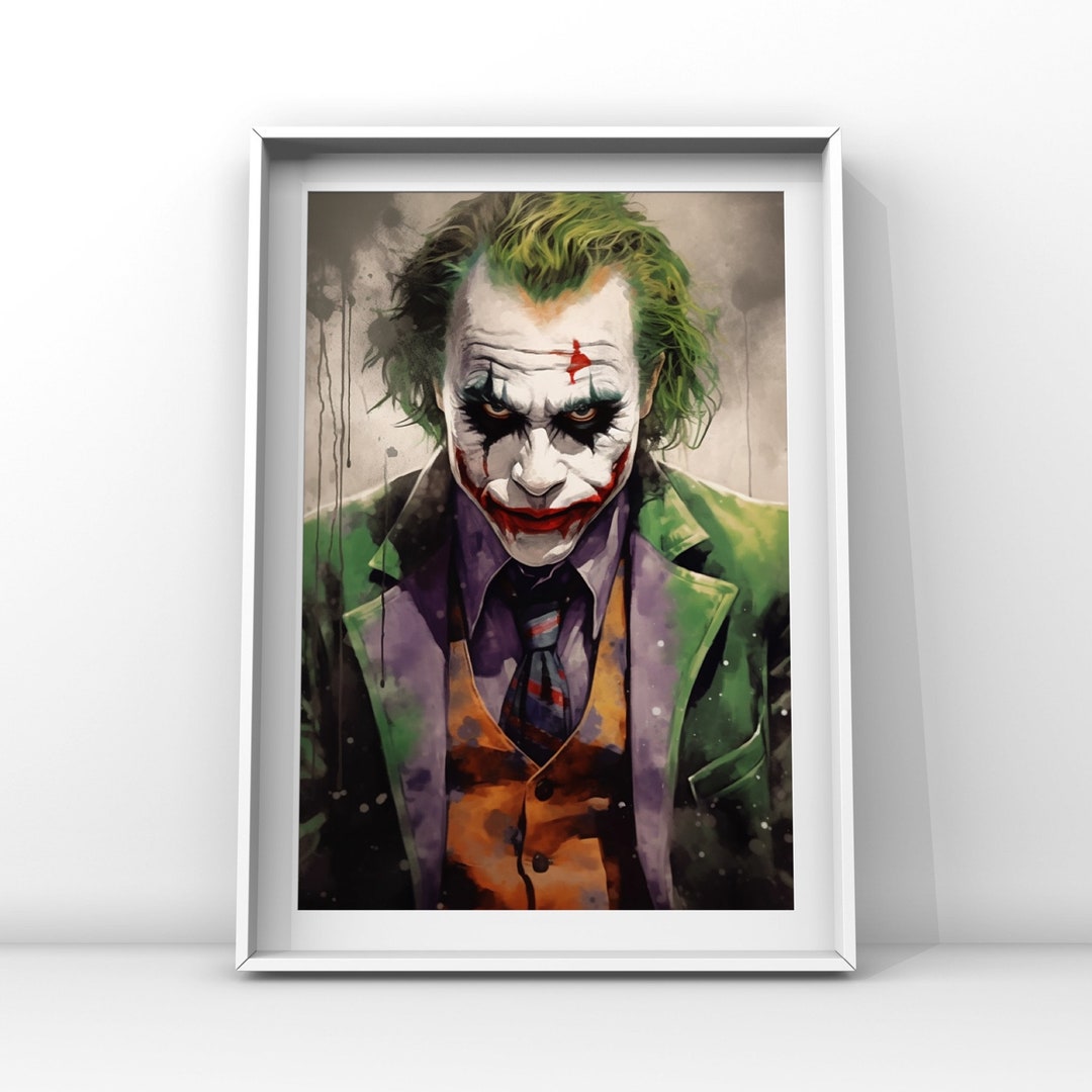 Joker Watercolor Printable Batman Wall Art Nursery Children - Etsy
