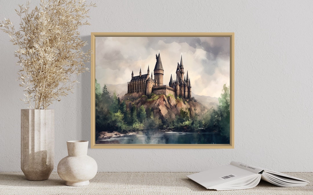 Harry Pottery Hogwarts Castle Wall Art Watercolor Painting Etsy Australia