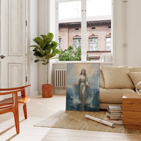 聖母マリアのポスター ステラマリス プリント 海の星 聖母マリアの絵画