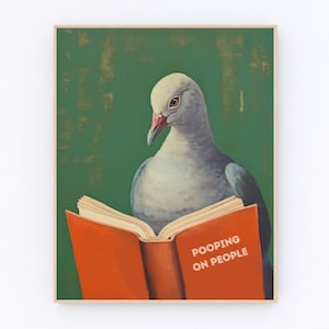 Impresión Retro de pájaro y Paloma, divertido letrero de Humor para baño, baño Y2K, impresiones de carteles, decoración moderna para dormitorio P302