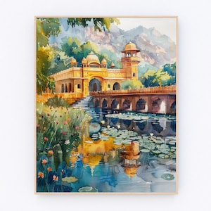 Patrika Gate Painting Amber Palace Jaipur Painting Jaipur Print Jaipur Wall Art India Landscape Poster Jaipur Poster Travel Gift P601