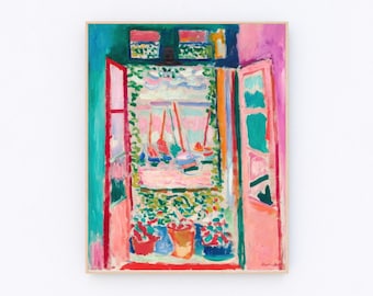 The Open Window by Henri Matisse Art Poster Henri Matisse Print Pink Decor Aesthetic Dorm Room Decor P624