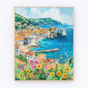 Dubrovnik Painting Dubrovnik Art Print Croatia Wall Art Croatia Cityscape Poster Dubrovnik Travel Gift P548