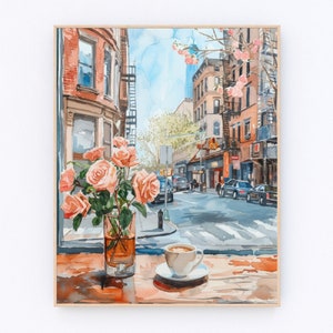 Manhattan Bridge Print New York Painting Brooklyn Watercolor New York Landscape Poster USA Travel Poster HouseWarming Gift P622