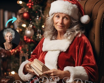 Custom Mrs Santa Claus Portrait Custom Portrait from Photo Santa Painting Christmas Decor C10002