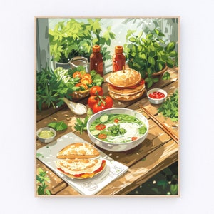 Pho pintura vietnamita comida arte da parede hanio arte impressão vietnamita arte da parede sudeste asiático paisagem urbana cartaz presente de viagem p901