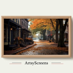 Samsung Frame TV アート、セーラム地区のフォトリアリスティックな絵画、秋、デジタル ペインティング、リアル、レンダリング、JPG
