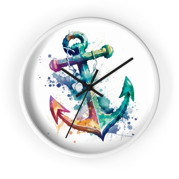 Nautical Anchor Wall Clock Etsy