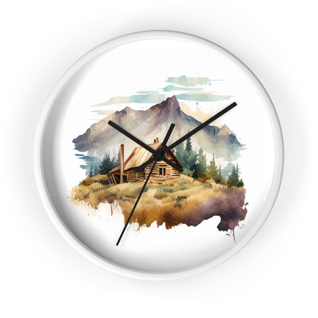 Mountain Cabin Wall Clock Etsy