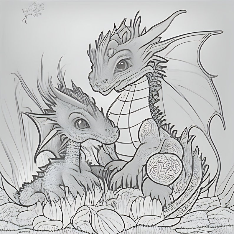 BABY Dragon Coloring Sheets :) - Etsy