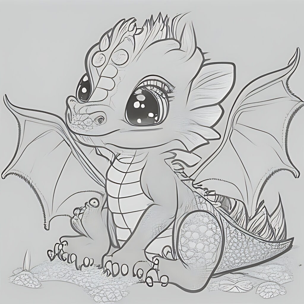 BABY Dragon Coloring Sheets :) - Etsy