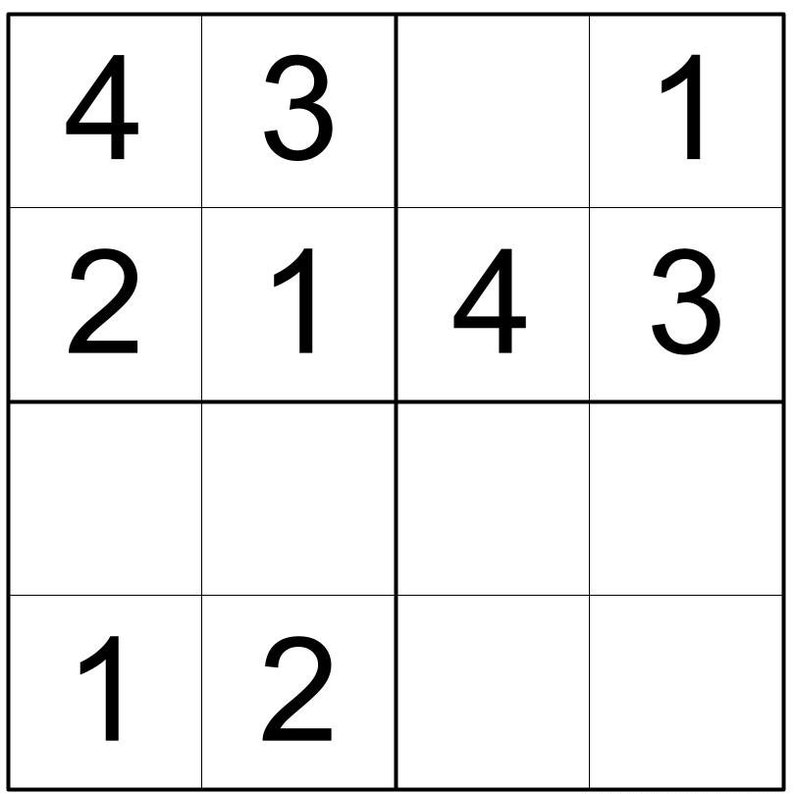 SUDOKU 4x4 Printable Worksheets for Kids, Kindergarten Preschool ...