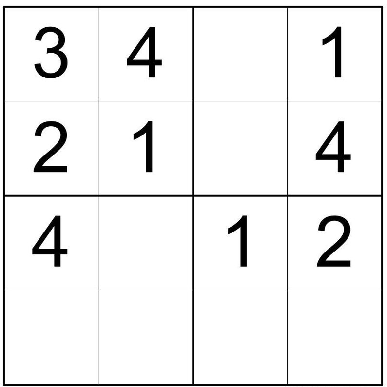 SUDOKU 4x4 Printable Worksheets for Kids, Kindergarten Preschool ...