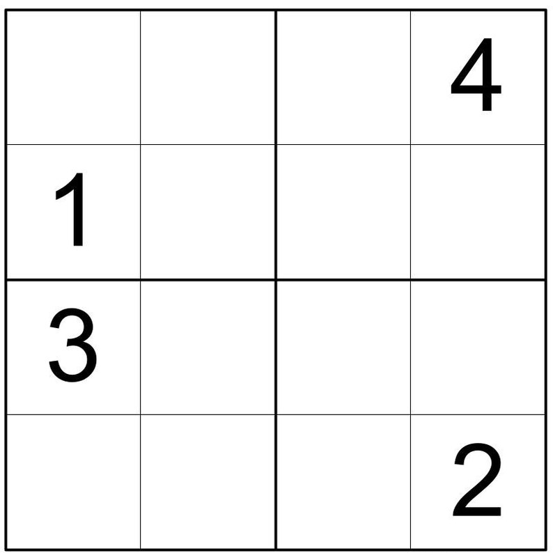 SUDOKU 4x4 Printable Worksheets for Kids, Kindergarten Preschool ...