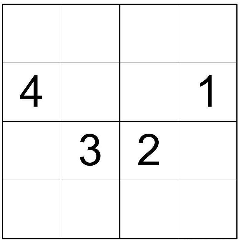 SUDOKU 4x4 Printable Worksheets for Kids, Kindergarten Preschool ...