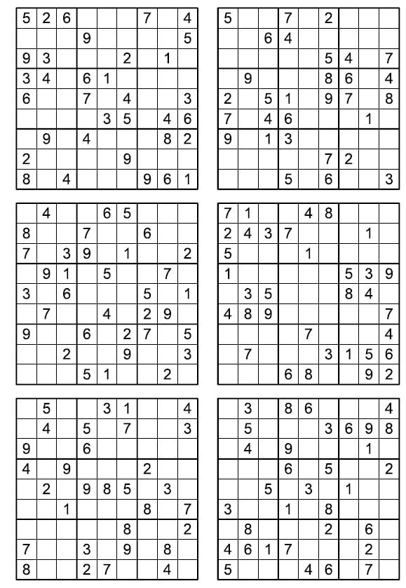 Adult Sudoku Puzzles Printable Puzzles Digital Consisting of 7 Levels ...