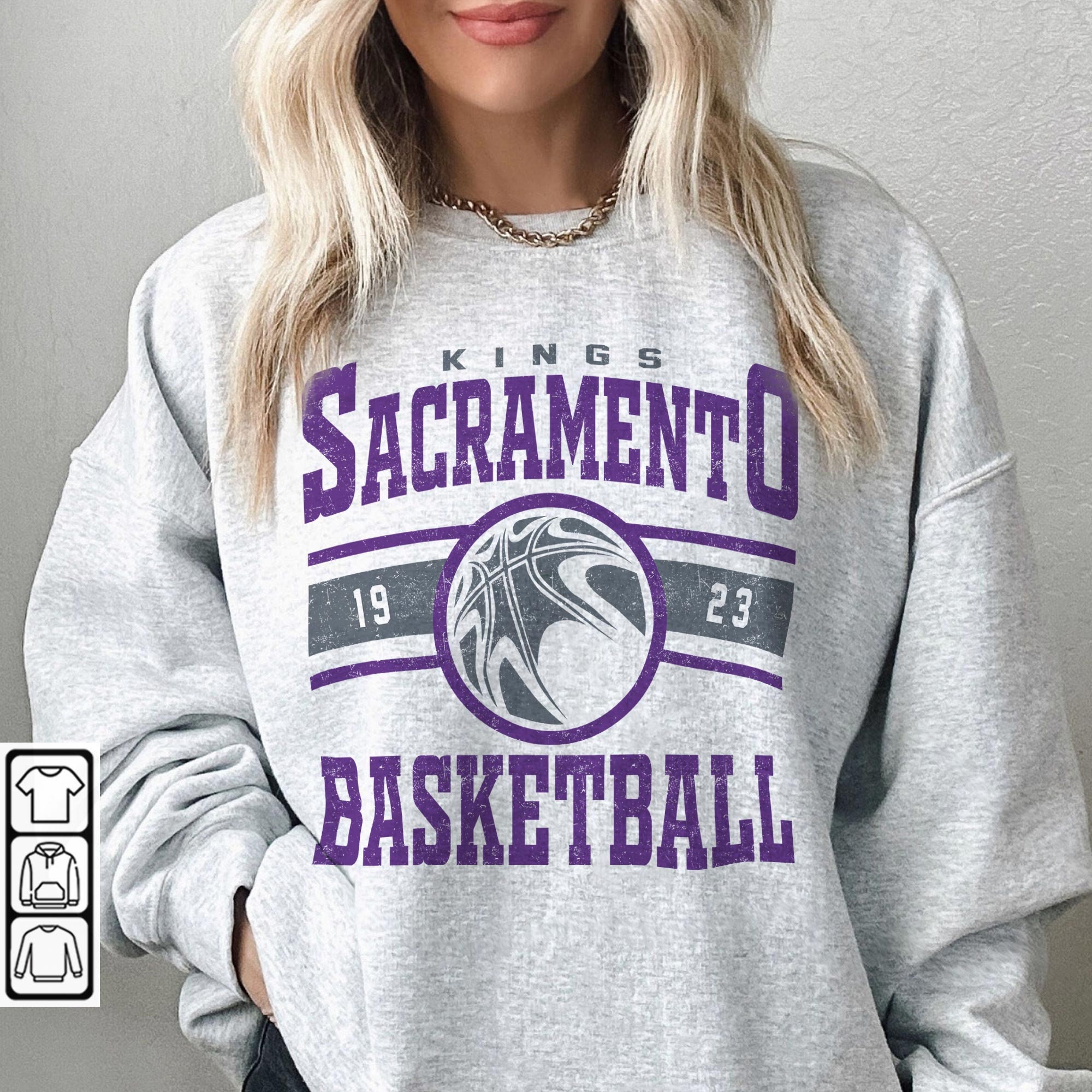 Shirtzi Vintage Sacramento Basketball Sweatshirt \ T-Shirt, Sacramento King Basketball Crewneck, Sacramento Fan Shirt, Kings Shirt, Retro Sacramento