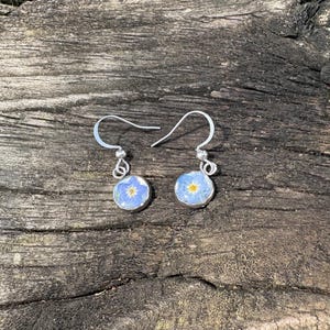 real forget me not flower earrings | fairy flower earrings | resin | handmade