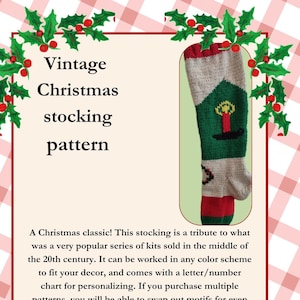 Vintage Christmas stocking pattern- candle-knit version