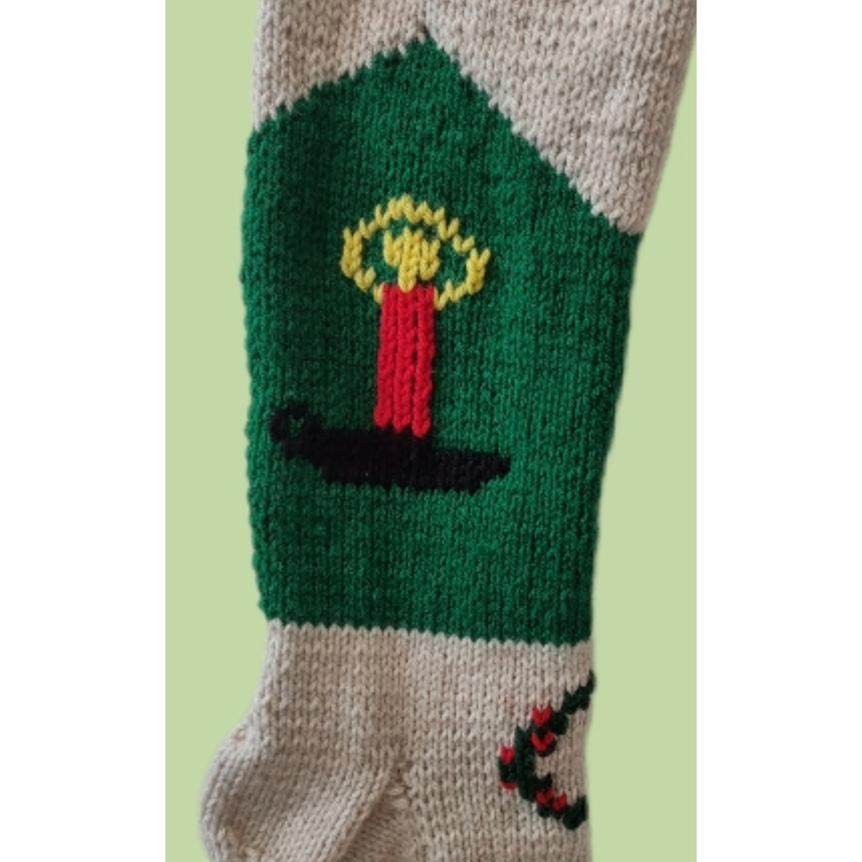 Vintage Christmas Stocking Pattern Candle Etsy