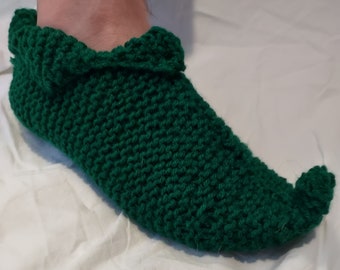 vintage retro pointy toe slipper fantasy themed adult teen house sock PDF digital download easy beginner knit pattern
