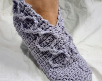 quick romantic vintage retro slipper, cottage core literary themed house sock, PDF digital download easy crochet pattern for beginners