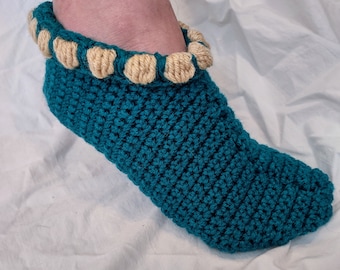vintage retro quick slipper fantasy themed adult teen kid toddler house sock PDF digital download easy beginner crochet pattern