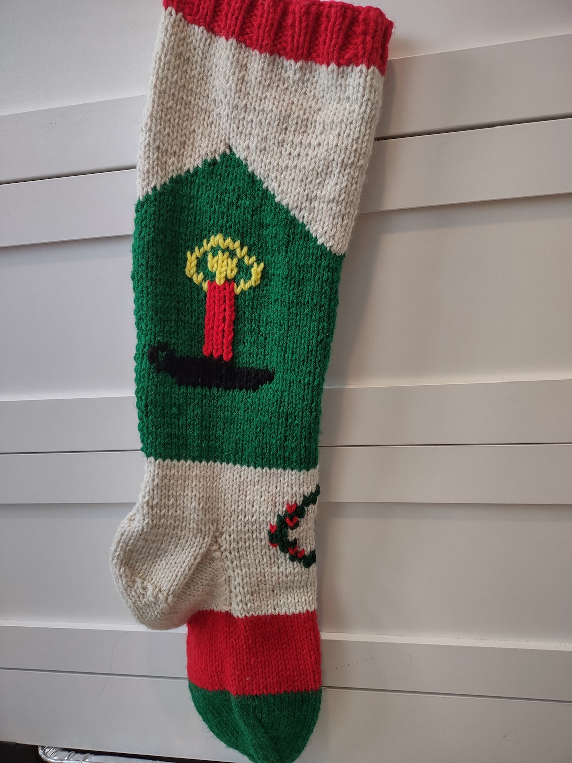 Vintage Christmas Stocking Pattern Candle Etsy